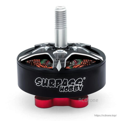 Front view of Surpass Hobby BAT S3008 brushless motor with threaded prop shaft