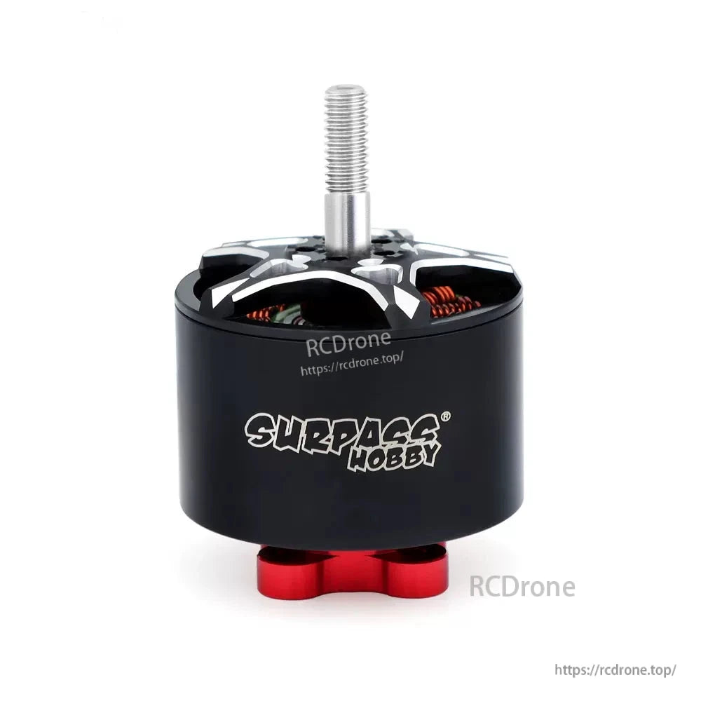 Surpass Hobby BAT S3220 brushless motor rear branding view with threaded shaft