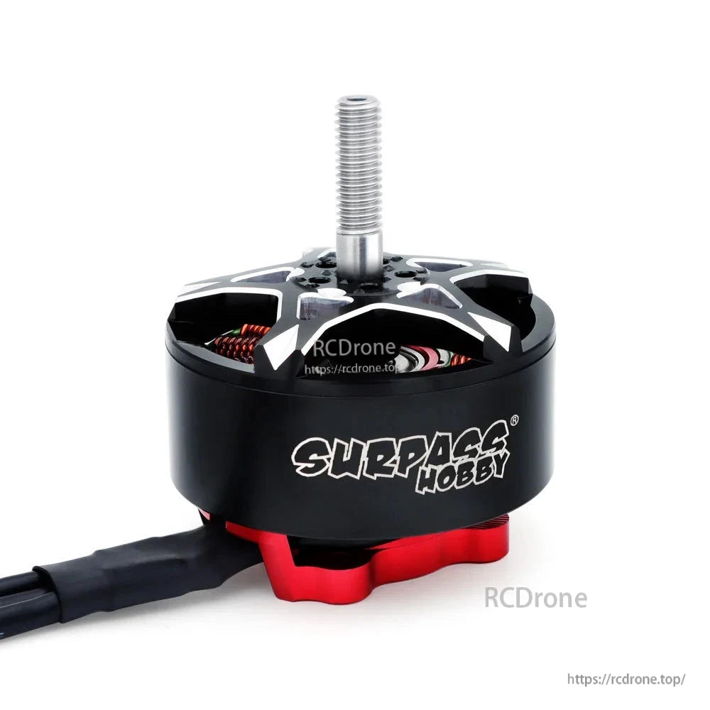 Surpass Hobby BAT S4315 500KV FPV brushless motor side view showing Surpass Hobby branding and wire exit