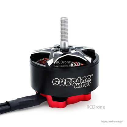 Surpass Hobby BAT S4315 500KV FPV brushless motor side view showing Surpass Hobby branding and wire exit