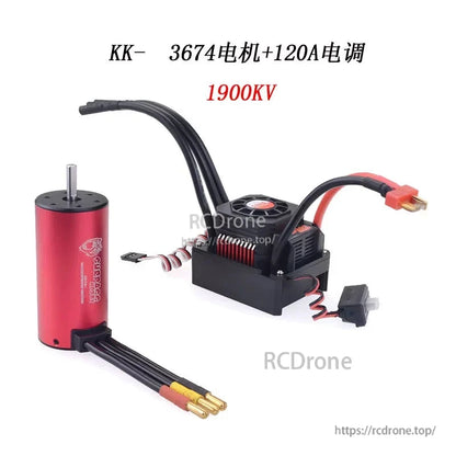KK 3674 motor and 120A ESC combo labeled 1900KV on graphic