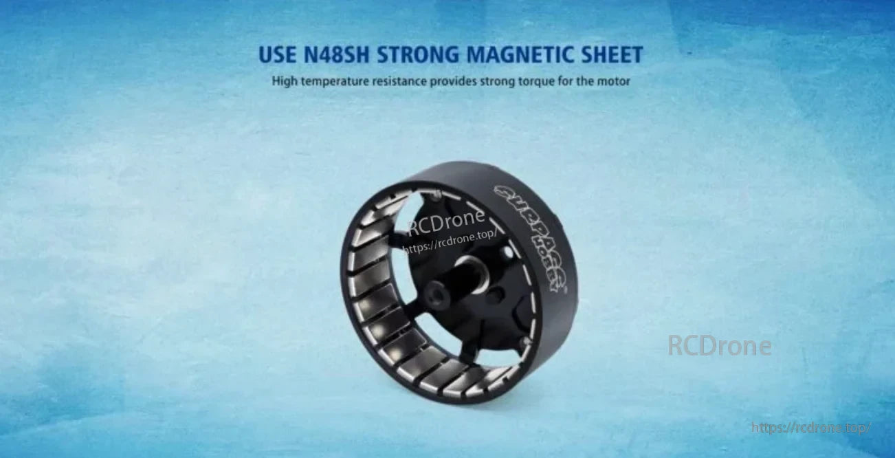 Cutaway view highlighting N48SH strong magnetic sheet inside the Surpass Hobby multirotor motor