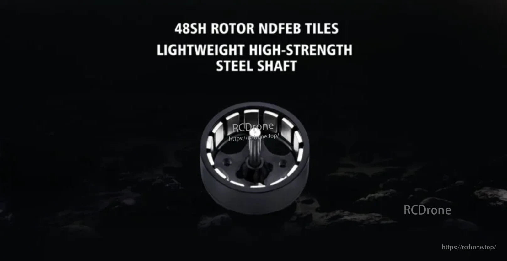 S15 motor bell interior highlighting 48SH rotor NdFeB magnets and high-strength steel shaft