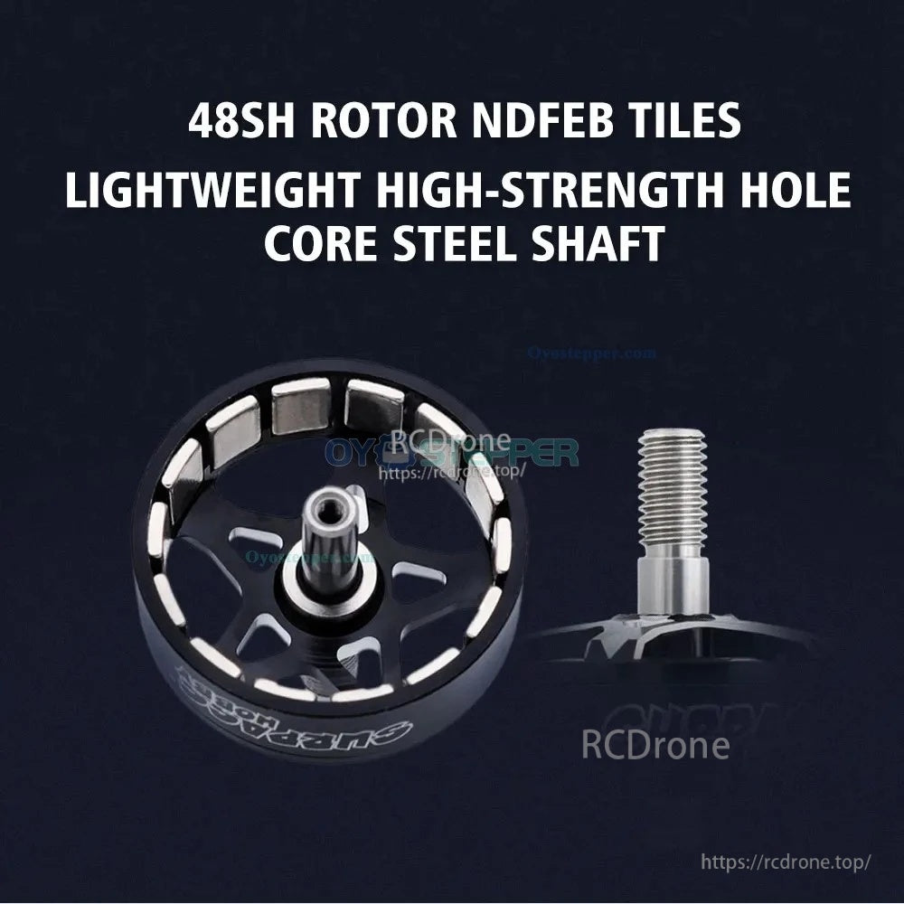 S3110 motor bell with 48SH NdFeB rotor magnets and threaded steel propeller shaft