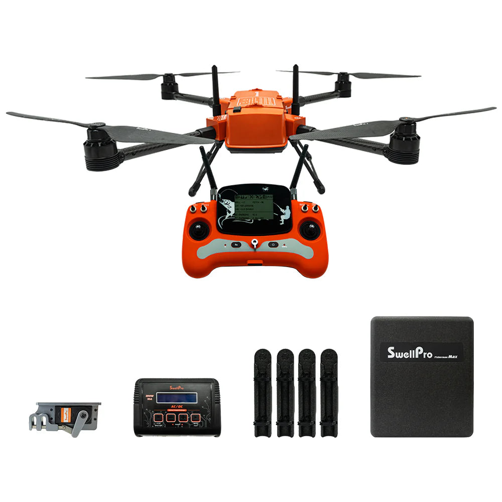 SwellPro Fisherman MAX FD2 Heavy Lift Fishing Drone - 3.2kg Bait, IP67 Waterproof, 1km Range, 4K Camera