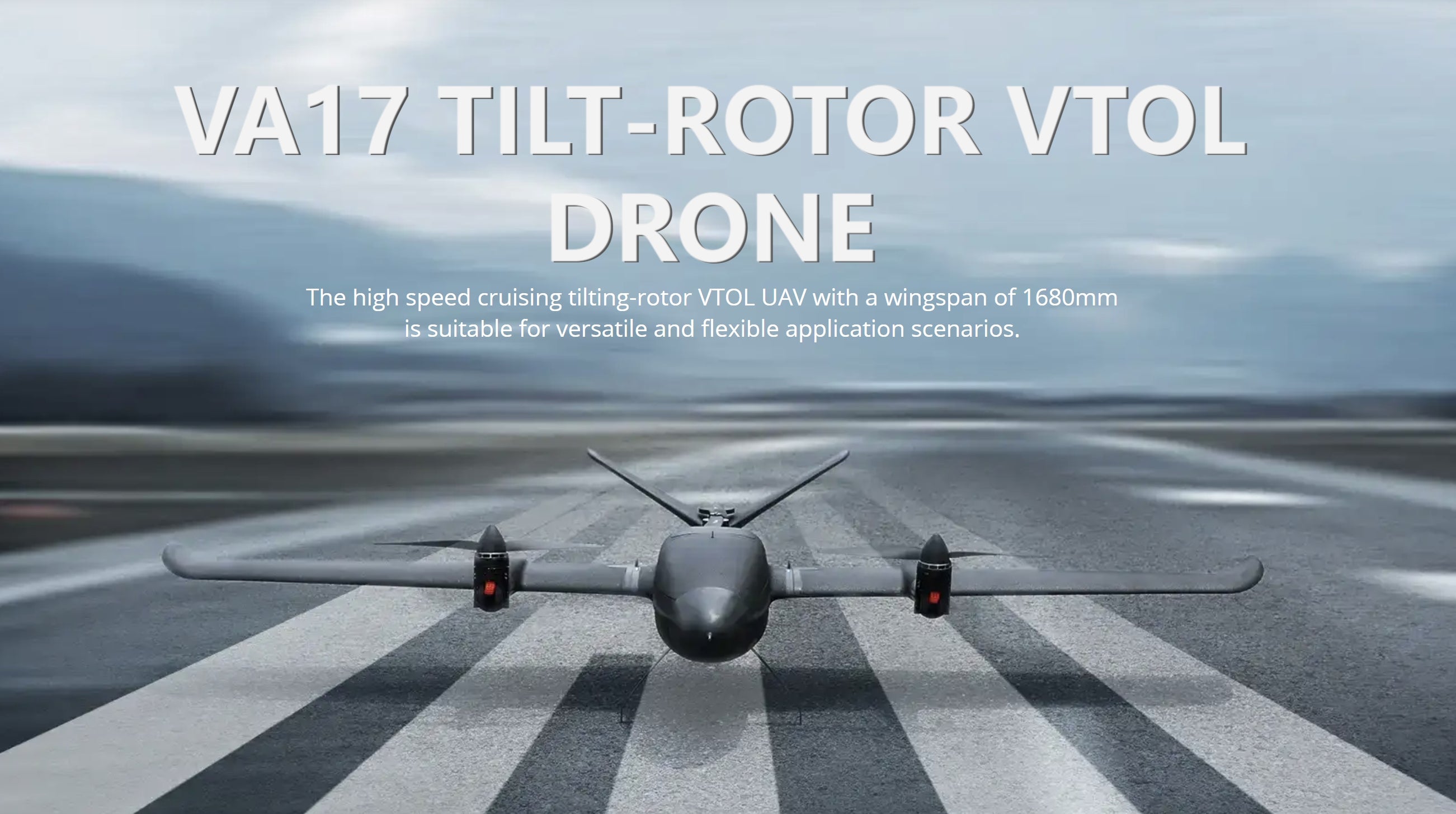 T-Motor T-Drone VA17 Fixed Wing VTOL Drone, T-Drone VA17 drone features 125km range, 120min endurance, and 900g payload capacity.