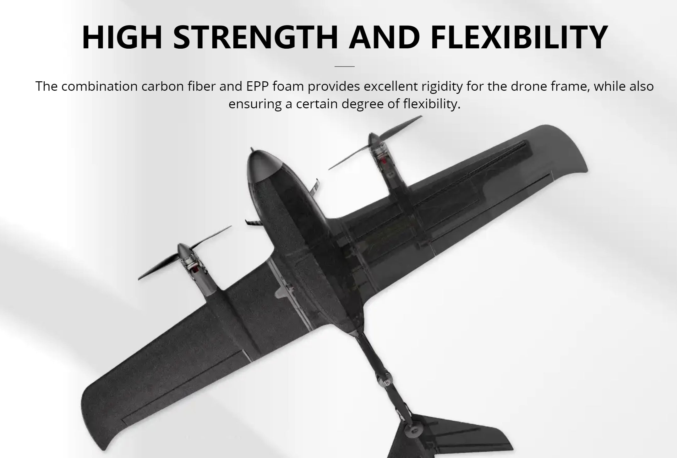 T-Motor T-Drone VA17 Fixed Wing VTOL Drone, The T-Motor T-Drone VA17 has a fixed wing VTOL design, 125km range, 120 minute endurance, and carries 900g payload.