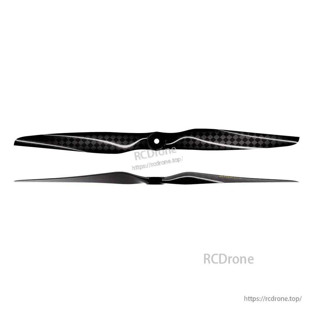 T-HOBBY AMZ 22x10 Carbon Fiber Propeller, T-HOBBY AMZ carbon fiber propeller with two-blade design, checkered weave finish, and center mounting hole