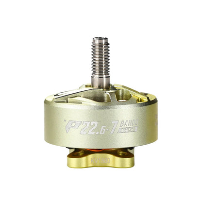 T-HOBBY Pacer P22.6-7 brushless FPV drone motor with threaded 5mm shaft, gold housing marked KV1880