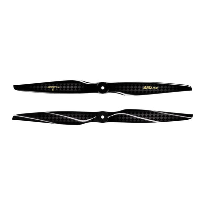 T-Hobby AMZ 23x10 Carbon Fiber Propeller, T-Hobby AMZ 23x10 two-blade carbon fiber propeller with black checkered finish and center mounting hole