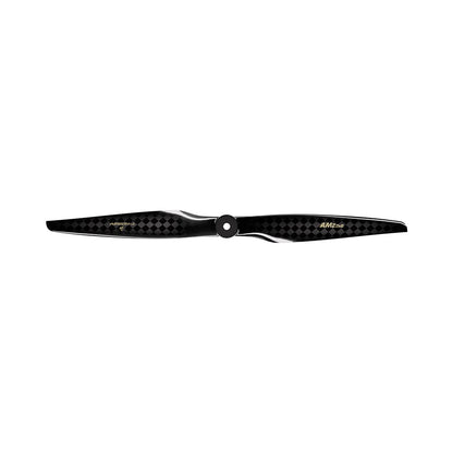 T-Hobby AMZ21x10 Carbon Fiber Propeller, T-Hobby AMZ21x10 two-blade carbon fiber propeller with black checker pattern and center hub