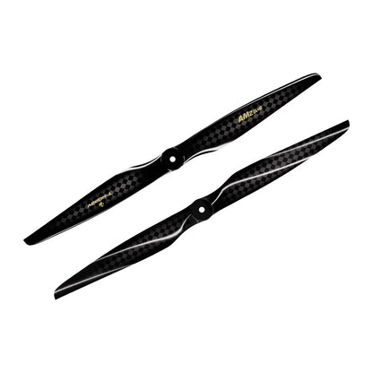 T-Hobby AMZ24*10 24x10 Carbon Fiber Propeller, Pair of T-Hobby AMZ24-10 carbon fiber propellers with black checkered weave finish and center mounting holes