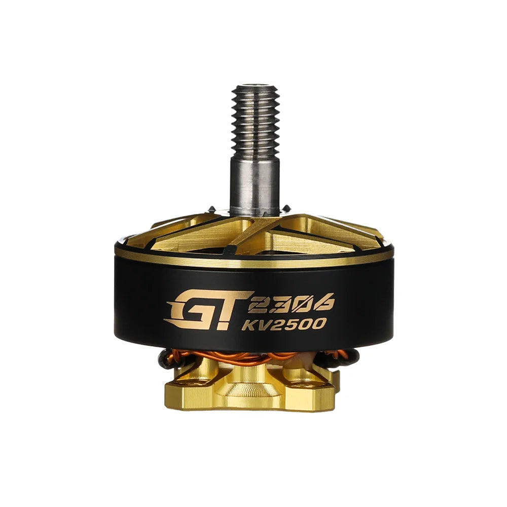 T-Hobby GT2306 FPV Wing Motor, T-Hobby GT2306 KV2500 FPV wing brushless motor with threaded shaft, black and gold housing