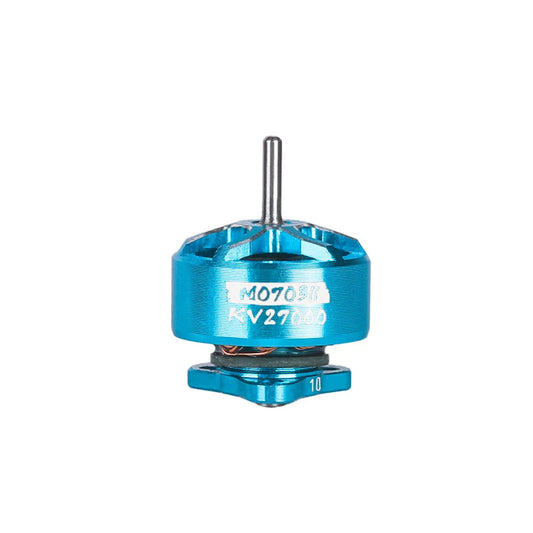 T-Hobby M0703 II 27000KV Micro Motor, T-Hobby M0703 II 27000KV micro brushless motor in blue with printed KV27000 and top shaft