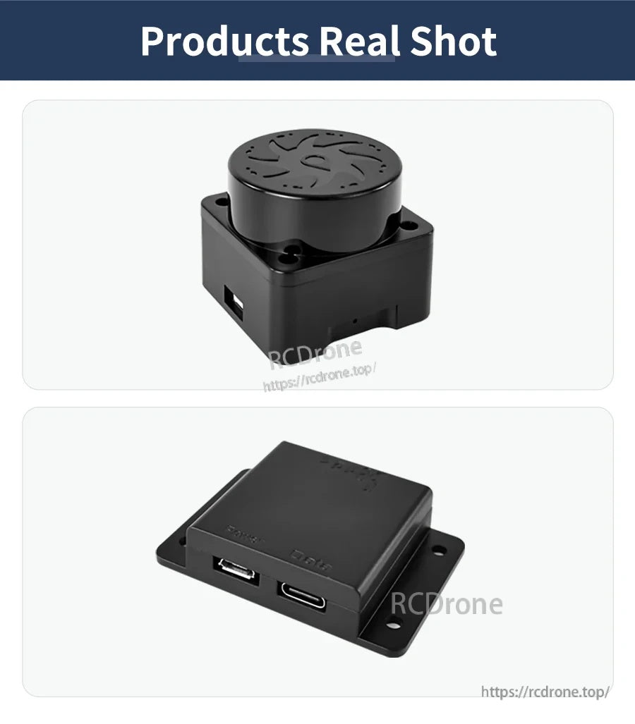 Yahboom T-MINI Plus TOF LiDAR sensor module with round top housing and compact black base enclosure