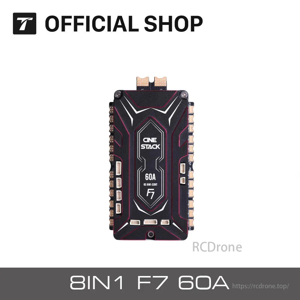 T-MOTOR 8IN1 CINE F7 60A STACK - STACK INTEGRATO design della struttura stabile Connettore completo