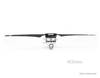 Front view of T-Motol A6 drone motor assembly with long two-blade propeller mounted on the hub