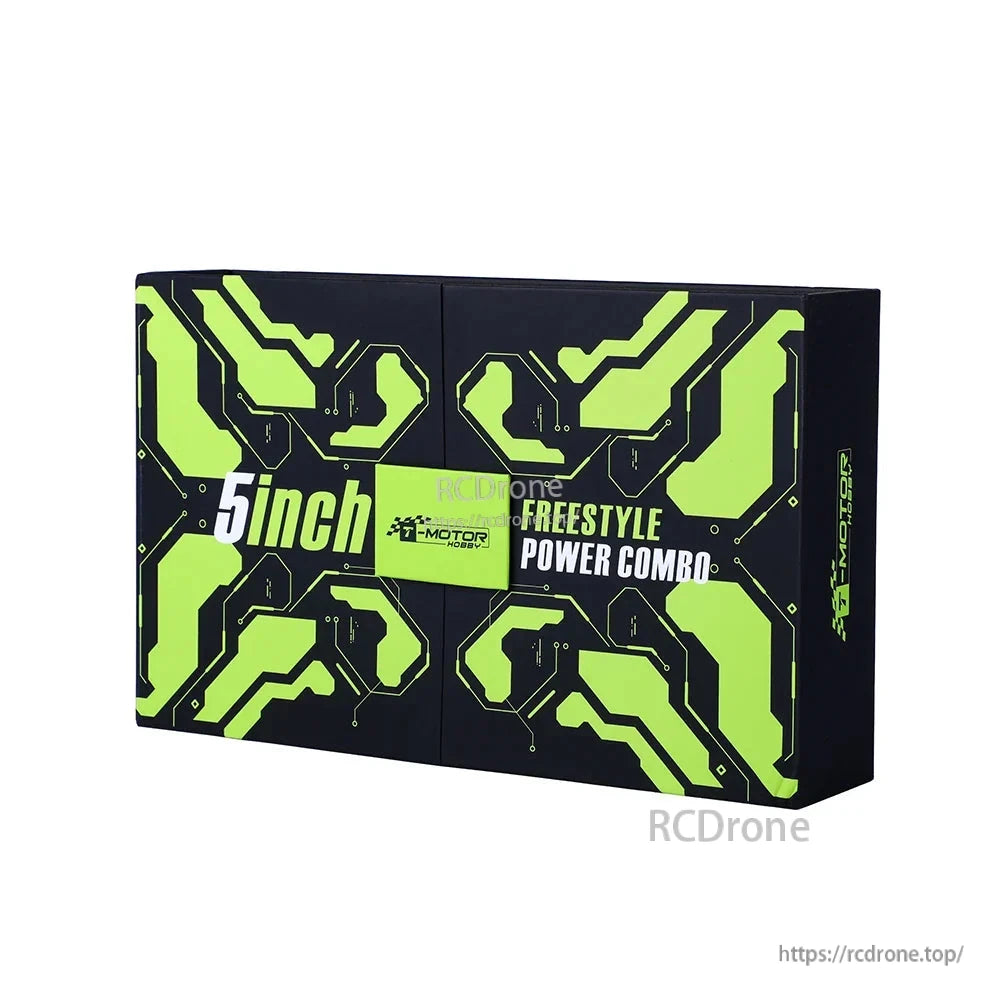 T-Motor 5 inch Freestyle Power Combo retail box with green circuit pattern and bold 5inch lettering