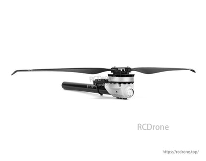 T-Motor drone propulsion assembly with carbon fiber arm, white motor housing, and two-blade propeller
