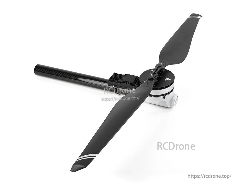 T-Motor drone propulsion unit with carbon fiber arm, brushless motor, and two-blade propeller