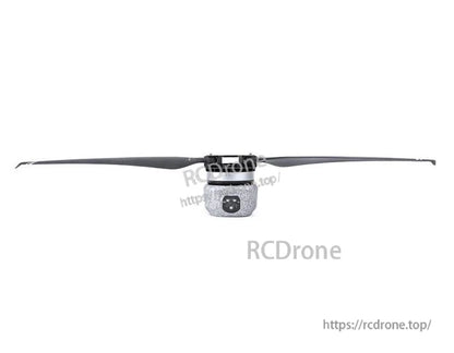 T-Motor electric drone motor with long two-blade propeller mounted on a compact square housing