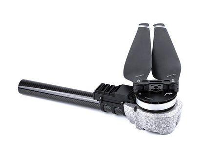 T-Motor drone propulsion unit with carbon fiber arm, brushless motor, and two-blade propeller