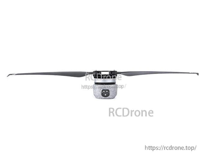 T-Motor drone propulsion unit with long propeller blade assembly and compact motor housing, front view