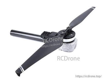 T-Motor drone arm assembly with carbon fiber tube, mounted motor, and two-blade propeller