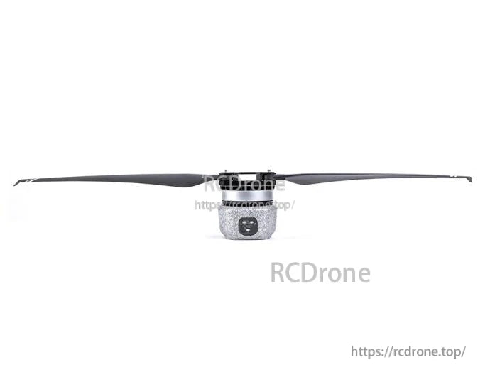 T-Motor black two-blade propeller with central hub, front view on a white background