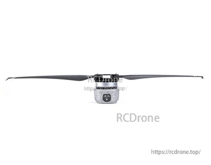 T-Motor black two-blade propeller with central hub, front view on a white background
