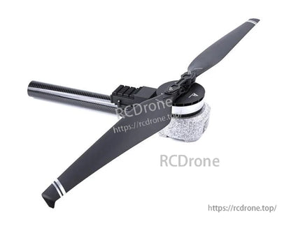 T-Motor drone propulsion unit with folding two-blade propeller, motor, and carbon fiber arm tube