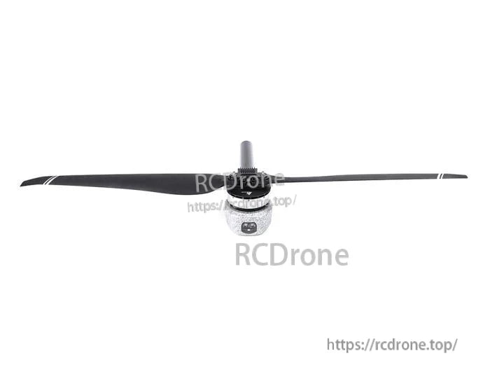 T-Motor black drone propeller with long blades and central mounting hub, front view