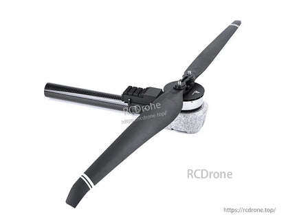 T-Motor brushless drone motor with two-blade propeller and ESC mounted on a carbon fiber tube arm