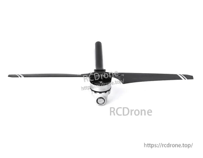 T-Motor brushless aircraft motor with two-blade propeller and front-mounted spinner, centered on white background