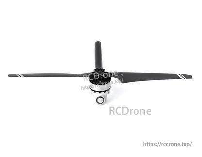 T-Motor brushless aircraft motor with two-blade propeller and front-mounted spinner, centered on white background