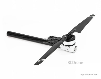 T-Motor drone motor with two-blade propeller mounted on a carbon fiber boom arm