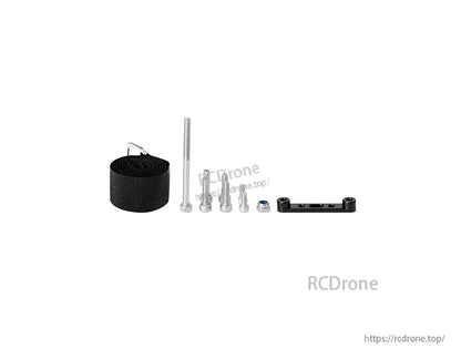 T-Motor hardware kit with Velcro strap roll, assorted screws, nut, and black mounting bracket