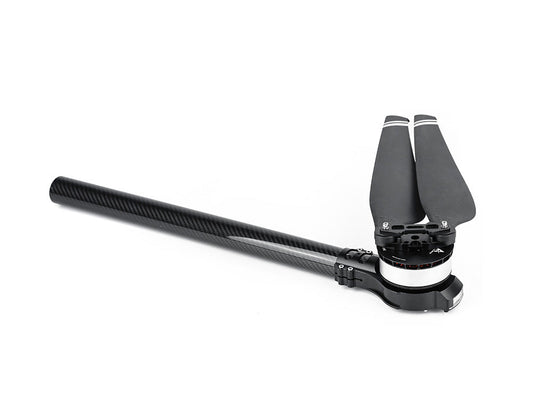 T-Motor drone propulsion arm with carbon fiber tube, motor mount, and two-blade propeller