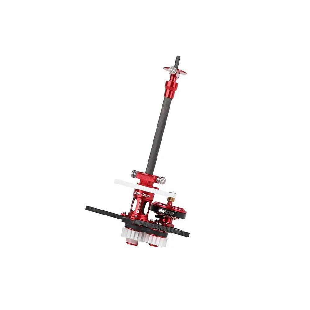 T-Motor, Red anodized propeller balancer stand with carbon fiber shaft and adjustable clamp for RC drone props