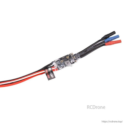 T-Motor, Inline brushless ESC module with heat-shrink cover, three motor phase leads and red/white/black control wire