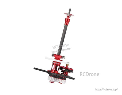 T-Motor red CNC aluminum carbon fiber mast mount with clamp hardware for multirotor frame setup