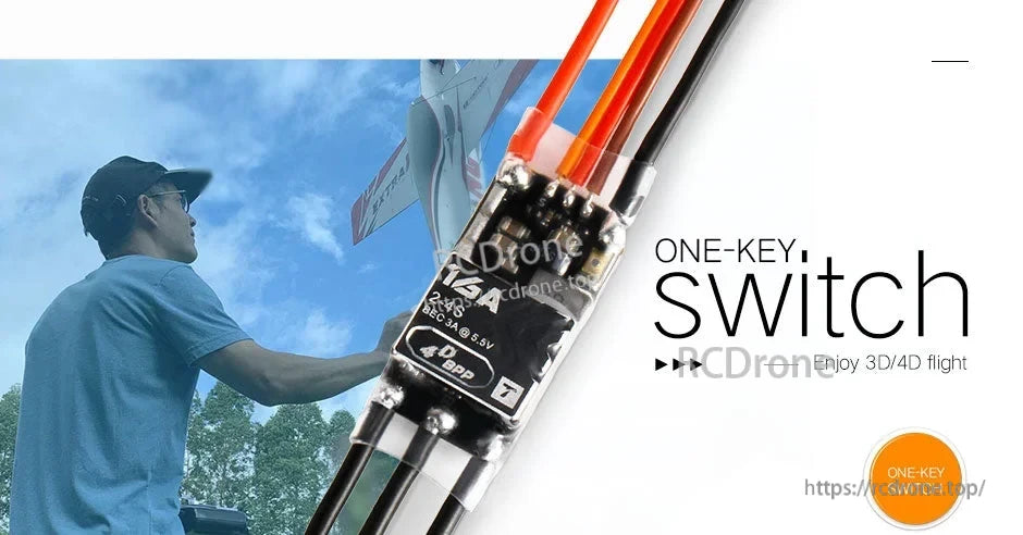 T-Motor AM16A ESC, T-Motor AM16A 16A ESC module with one-key switch, labeled 2–4S and BEC 3A 5.5V, wired harness