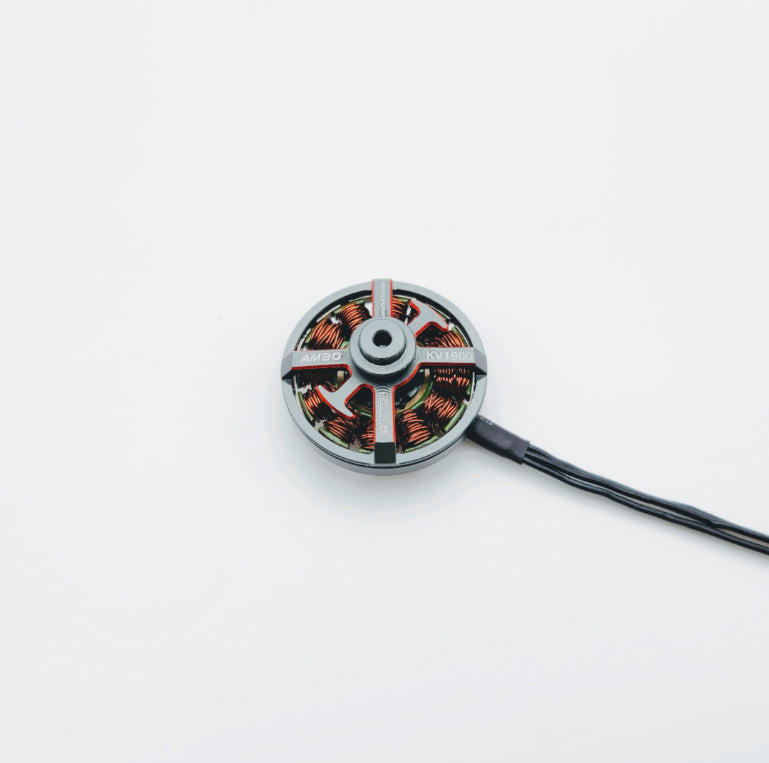 T-Motor AM20 KV1700 brushless motor with exposed copper windings and attached lead wires