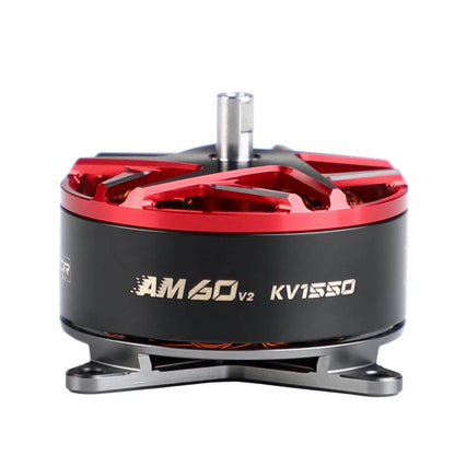 T-Motor AM60 V2 KV1350 brushless outrunner motor with red top plate and silver shaft