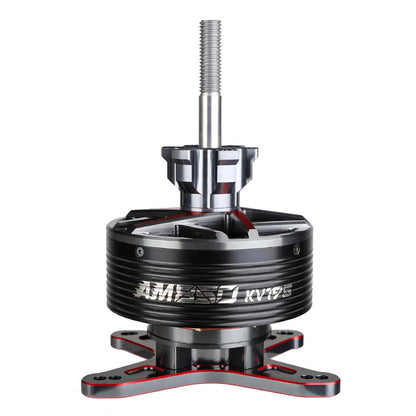 T-Motor AM520 KV175 drone motor with black finned housing, long threaded shaft, and mounting base