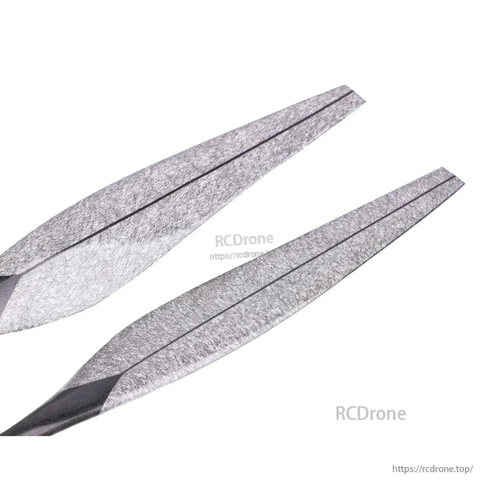 T-Motor AMZ 17.5x6.5 inch Coaxial Propeller, Close-up of T-Motor AMZ 17.5x6.5 inch coaxial carbon fiber propeller blades with textured finish