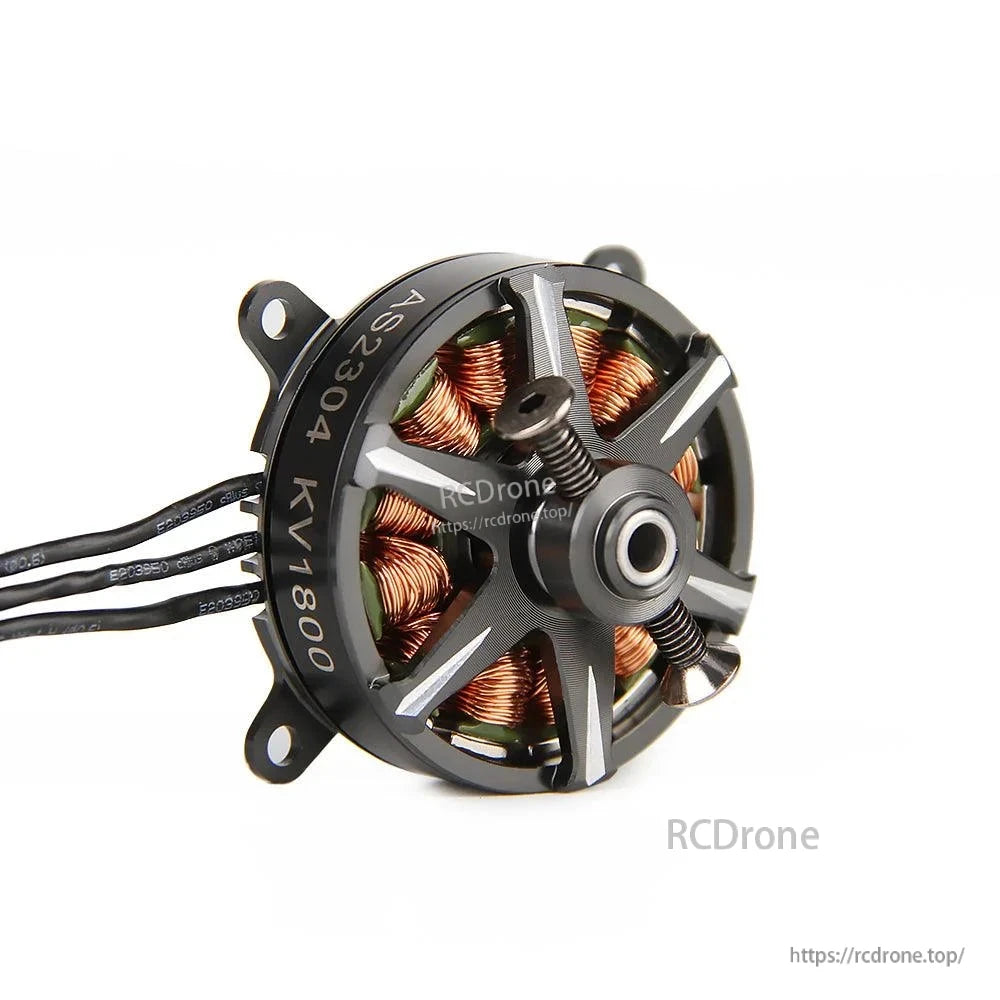 T-Motor brushless outrunner drone motor marked KV1800 with exposed copper windings and three motor leads