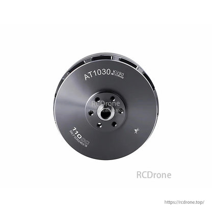 T-Motor AT1030 KV90 brushless outrunner motor, top view with central shaft hole and mounting bolt pattern