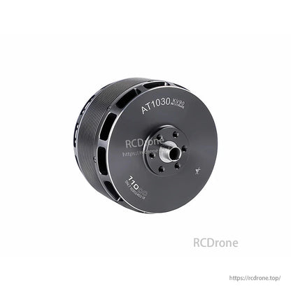 T-Motor AT1030 KV90 brushless drone motor with black housing, cooling vents, and front mounting hub