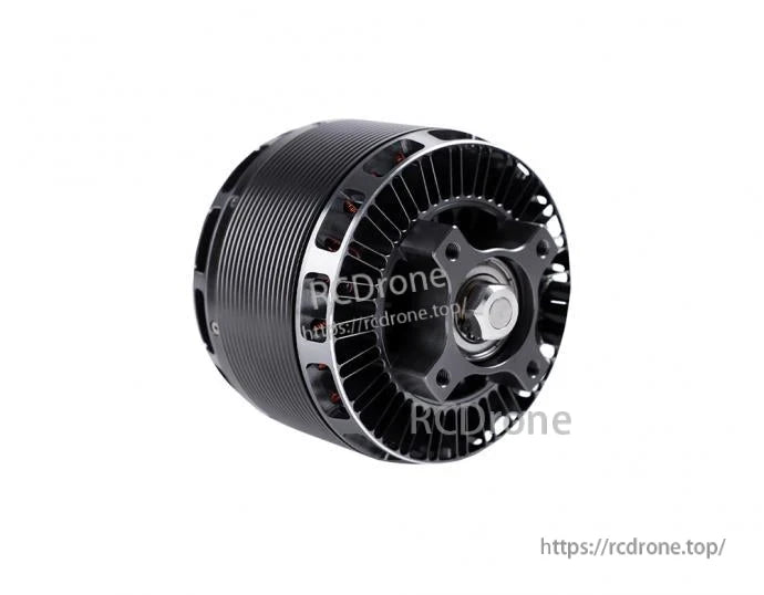 T-Motor brushless outrunner drone motor with ribbed housing, vented end cap, and multi-hole mounting plate